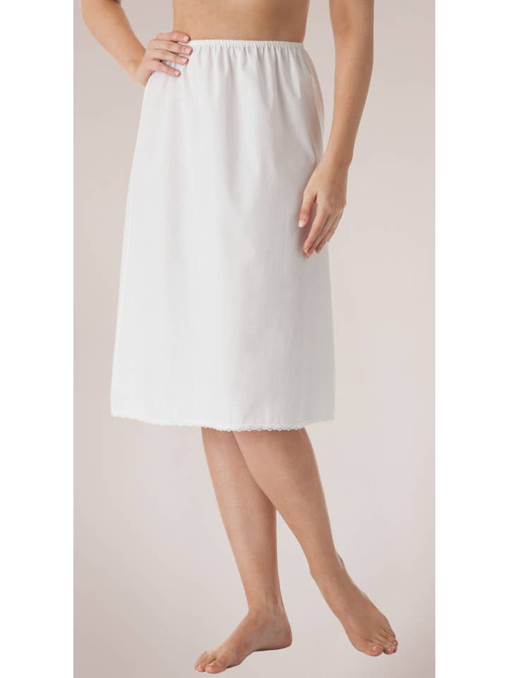 White Velrose® Woven Cotton Half Slip for wholesale on Faire