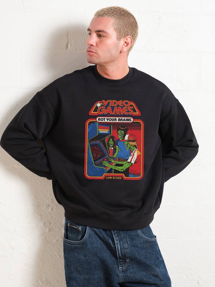 Threadheads - Wholesale Graphic sweatshirt – Men’s - Video Games Rot Your Brains Jumper0