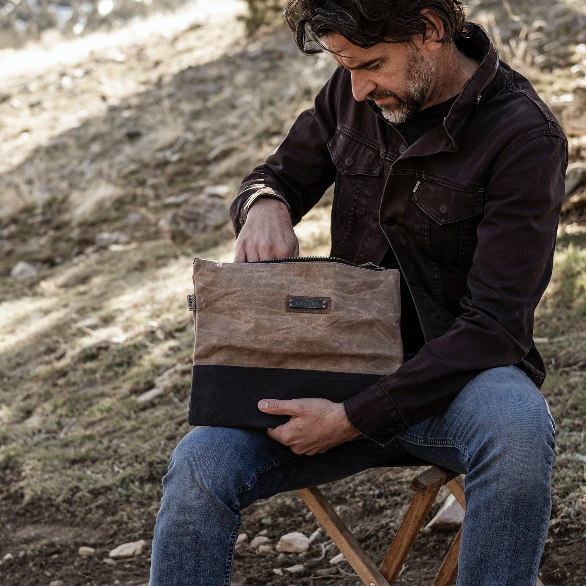 Barebones - Wholesale Pencil Case/Pouch - Neelum Zipper Pouch Bag -Waxed Canvas Bag6