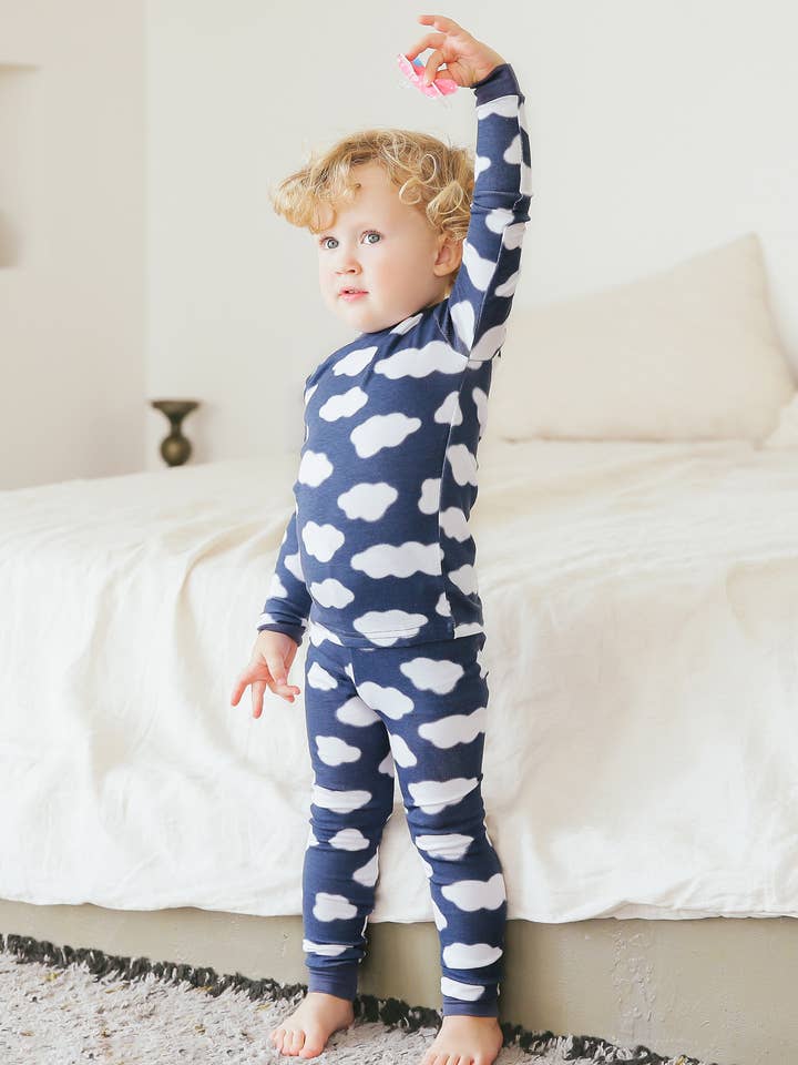 Marine Pyjama à manches longues en modal Navy Cloud en vente sur Faire1