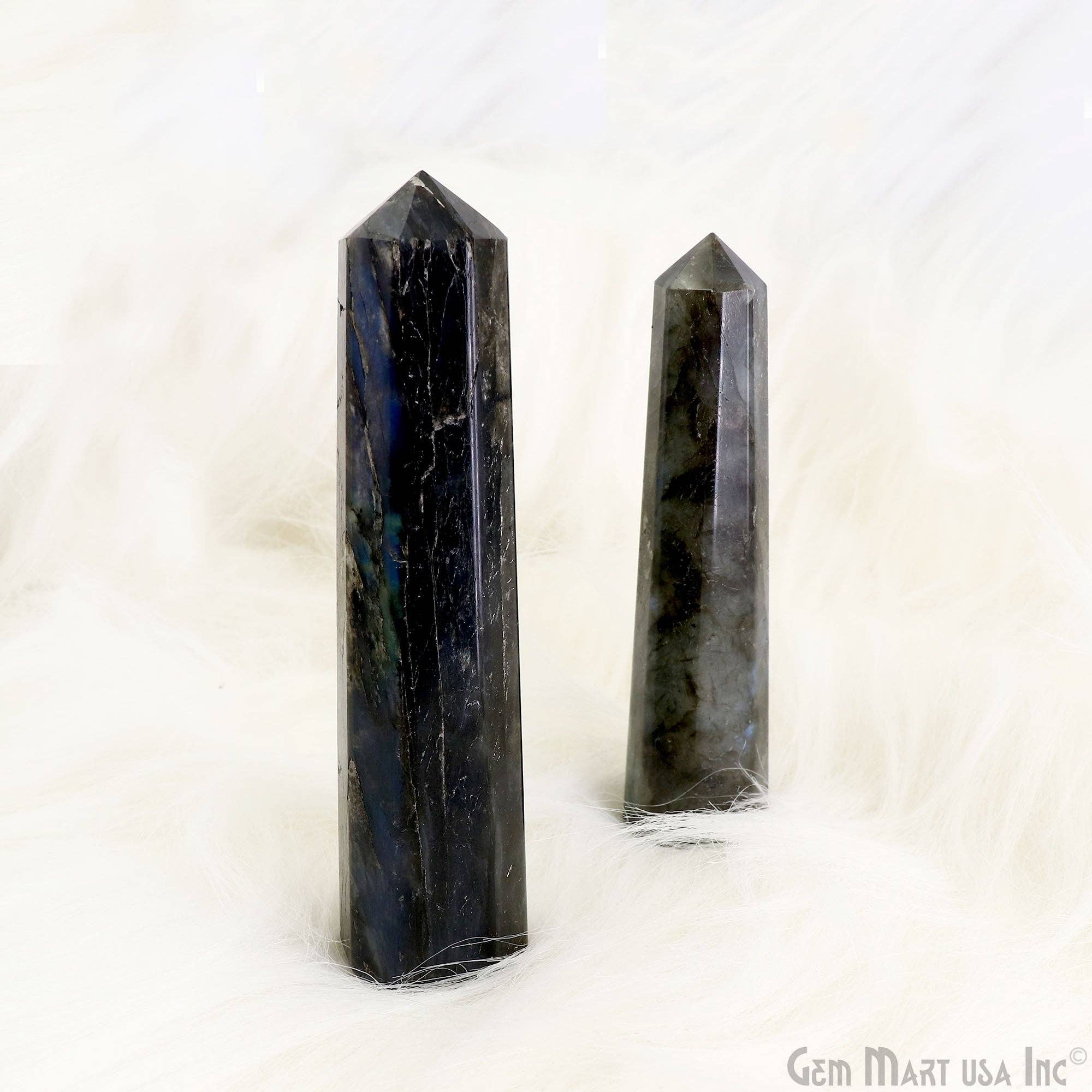 GemMartUSA - Venta al por mayor Piedras/cristales espirituales - Piedra preciosa de labradorita, forma de torre de cristal gigante, cicatrizante, de 4 a 5 pulgadas7