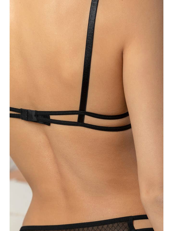 Liore Black Double Layer Transparent Bralette for wholesale on Faire