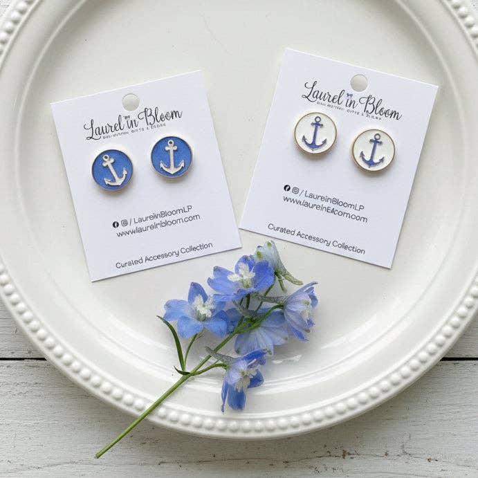 Port & Main Anchor Earrings for wholesale by Laurel in Bloom