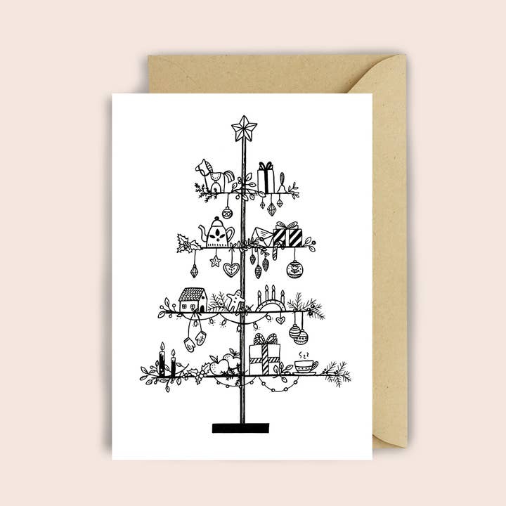 Biglietto di auguri pieghevole Swedish X-Mas formato A6 per la vendita all'ingrosso da parte di luvter paper