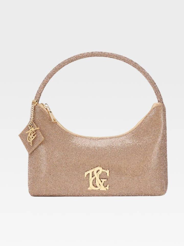 Glitter Crescent Purse in Gold for wholesale by Tote&Carry