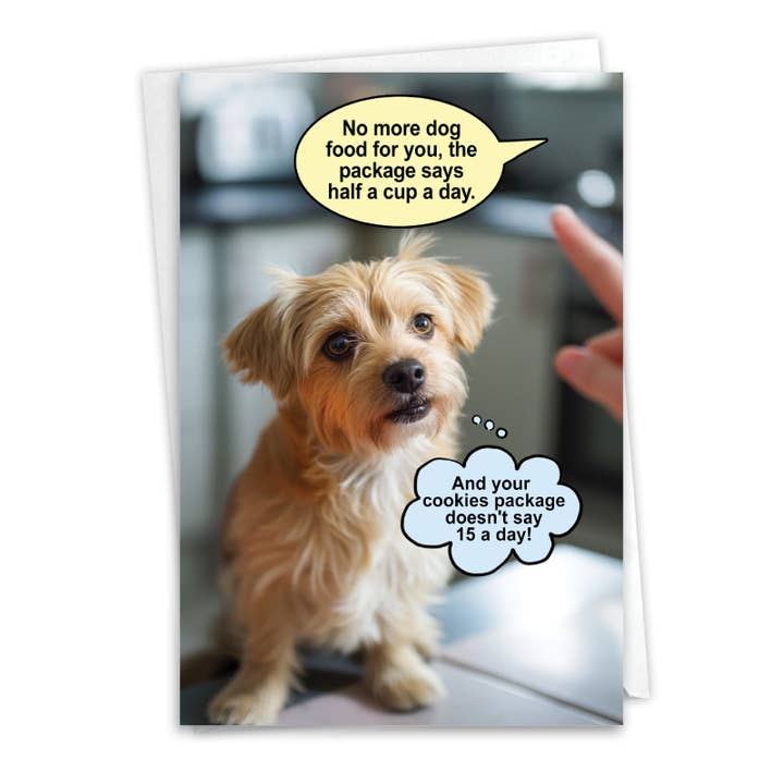 NobleWorks - Wholesale Birthday Card - 1 Funny Birthday Greeting Card - Dog Food Package-NobleWorks