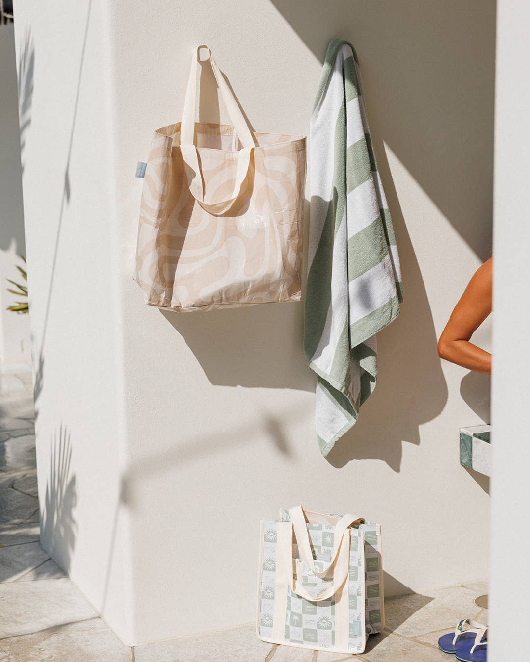 Hello Weekend - Vente Tote bag – femme - Sac fourre-tout de week-end avec poche - Blush doux neutre et beige3
