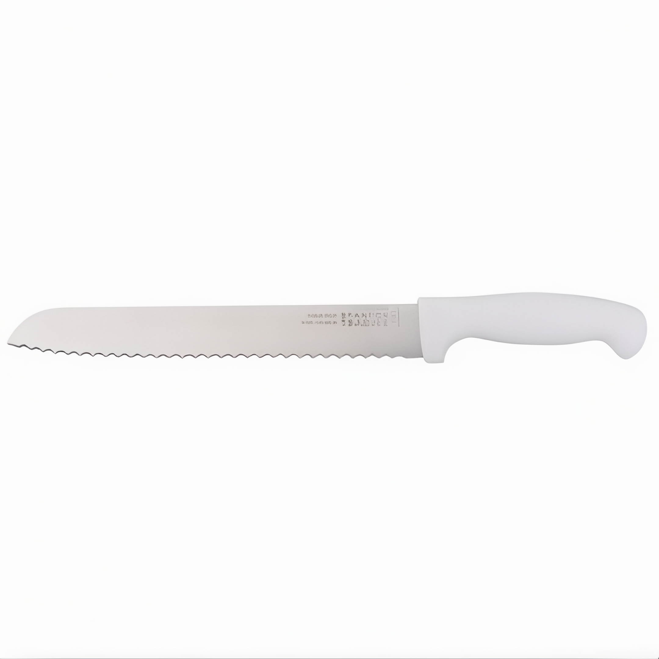 EcoQuality - Wholesale Kitchen/Utility Knife - Bread Knife, Serrated Edge, High-carbon steel, White Polypropylene Handle0