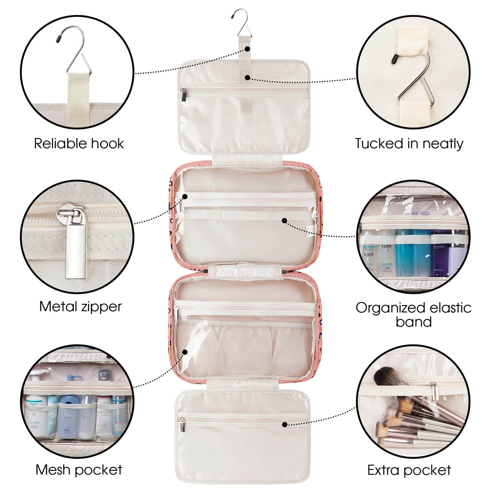 wandf - Wholesale Toiletry Bag - Women's - Large Capacity Waterproof Hanging Toiletry Bag Travel Bag45