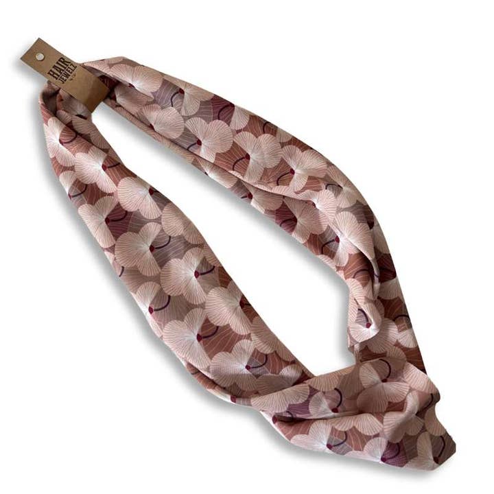 “Taupe Garden” Hair Scarf for wholesale by Hairjewelz by Elle