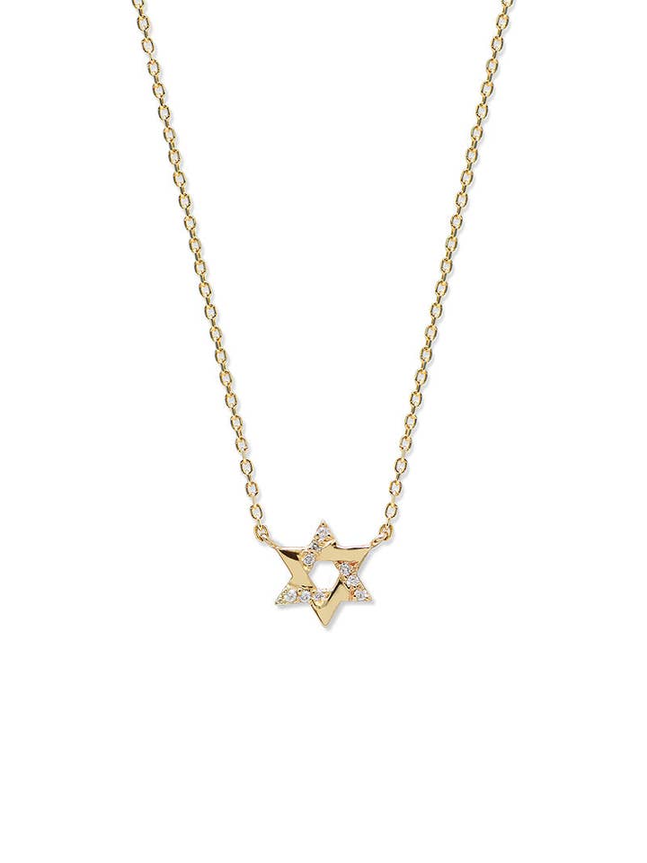 Love Letter Pavé Open Star of David Necklace for wholesale by ANZIE