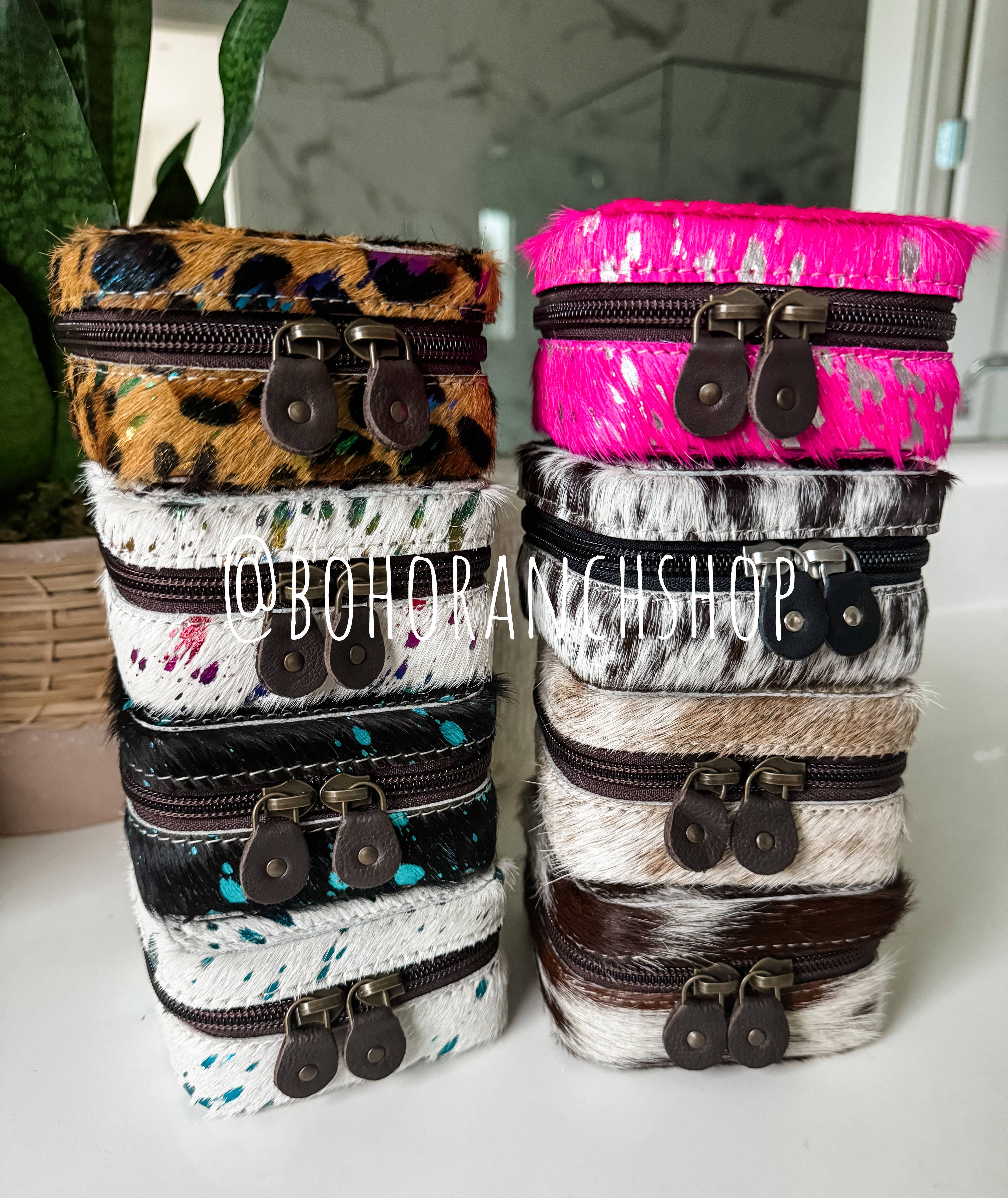 Boho Ranch Shop - Wholesale Jewelry Box/Organizer - MINI COWHIDE JEWELRY BOX Western - travel storage gifts