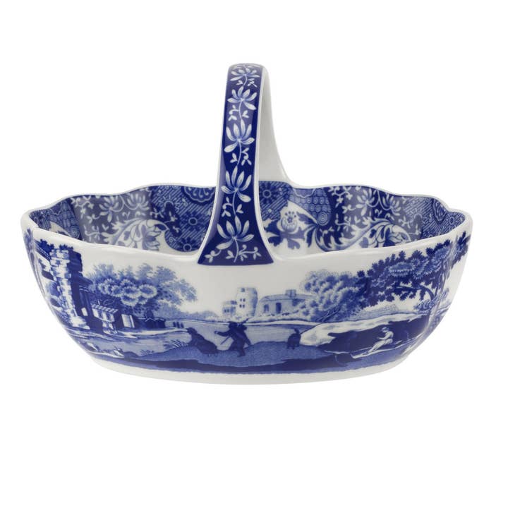 Spode Blue Italian Handled Basket for wholesale by Portmeirion, Spode, Pimpernel, Nacthmann, Wrendale Designs