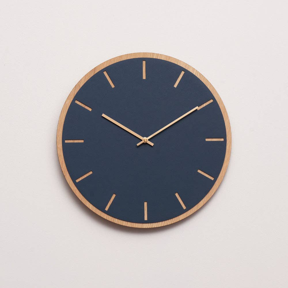 Hemverk – wholesale Wall clock – Smokey Blue Oak Wall Clock — Ø28/Ø38 cm6