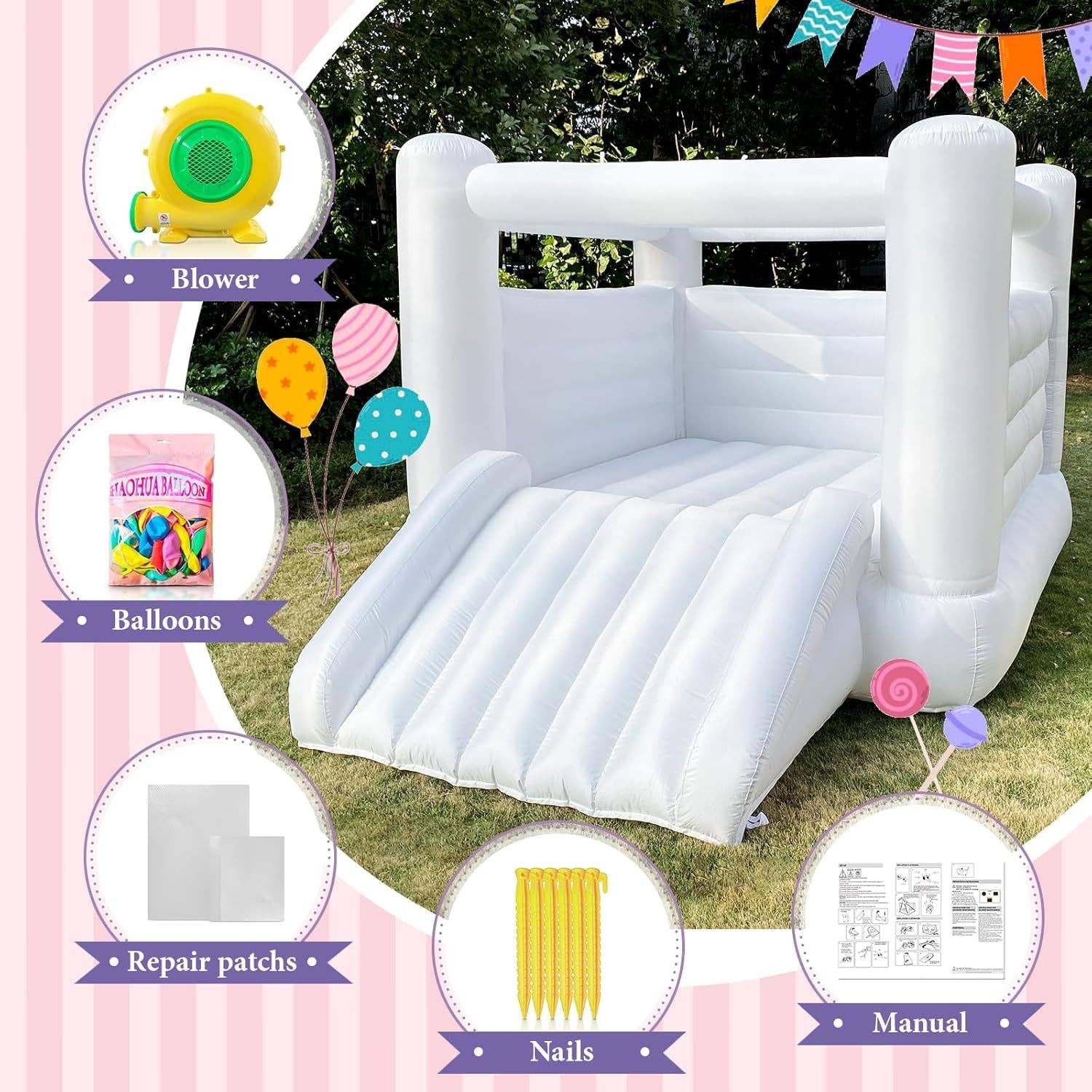 ShipItFurniture - Wholesale Inflatables - Large White Inflatable Bounce House For Kids And Adults3
