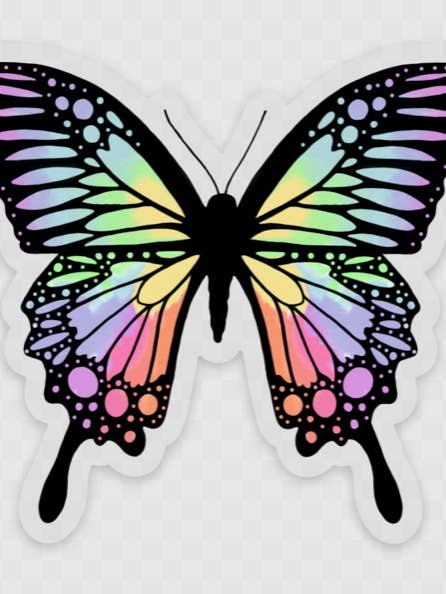 Adesivo borboleta arco-íris por atacado de Golden Grove Paper