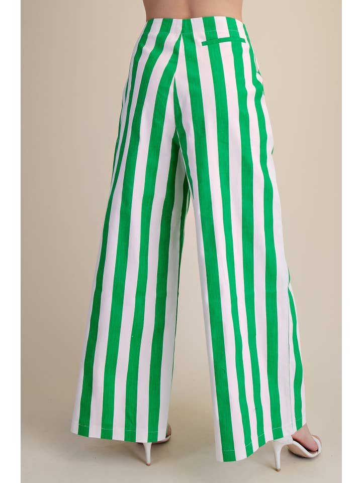 Glam - Wholesale Pants - Women's - Mid-Rise Wide Leg Stripe Pants8