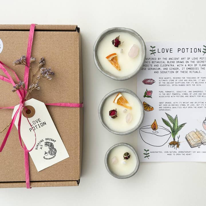 Love Potion Candle Box for wholesale by Burning Bright