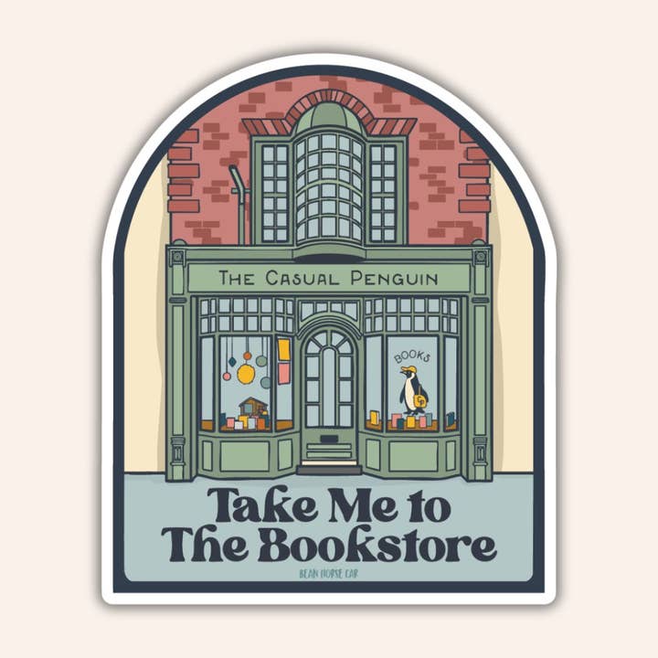 Autocollant Emmenez-moi à la librairie pour la vente par Bean Horse Car Designs