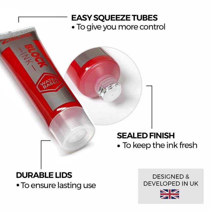 Zieler – wholesale Craft supplies – 5 Block Printing Inks | Water-Based 38ml | 096081225