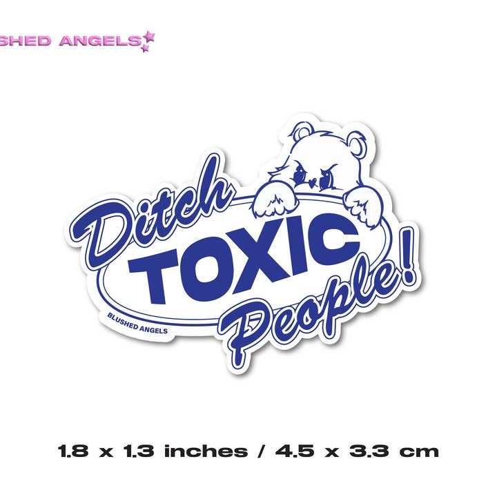 Blushed Angels - Wholesale Sticker - Ditch Toxic People Navy Blue Sticker | Vinyl Sticker, Planner Sticker, Laptop Sticker, Water Bottle Sticker, Journal Sticker, Funny Sticker