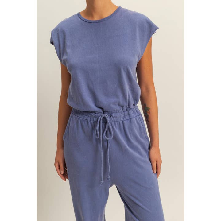 HYFVE - Wholesale Jumpsuit - Women's - DZ24C619-Short Sleeve Casual Jumpsuit