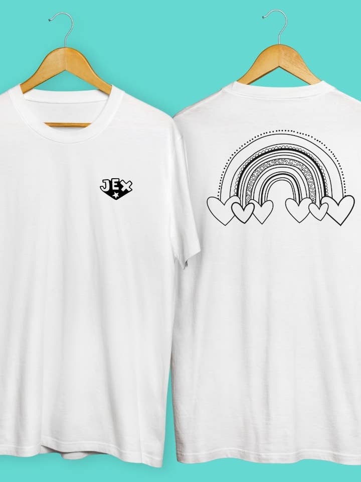 Colour-in Rainbow T-Shirt for wholesale by Jex Shoes Limited