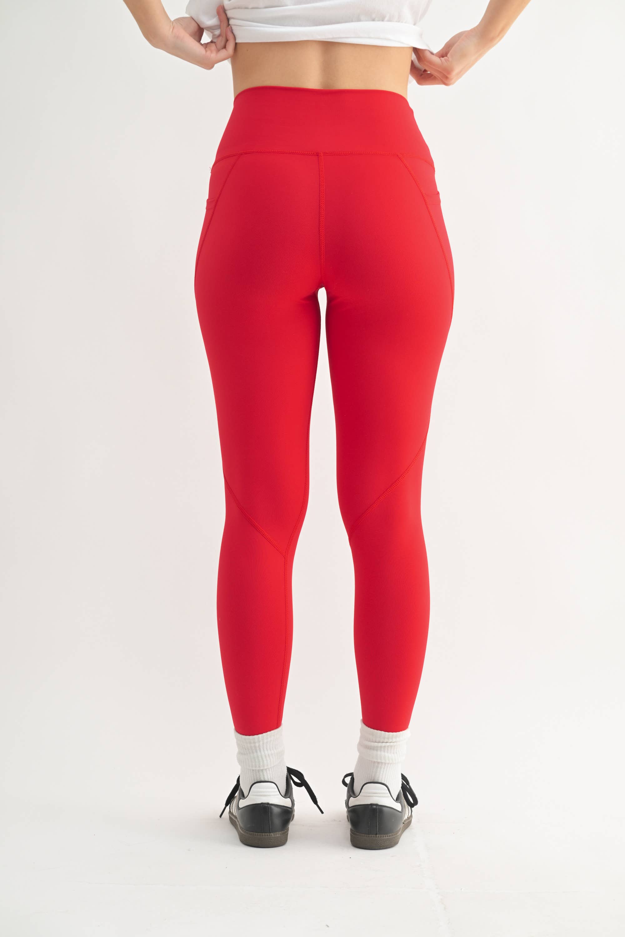 Mono B - Vente Legging de sport/d'intérieur – femme - Legging taille haute solide avec bande fuselée6