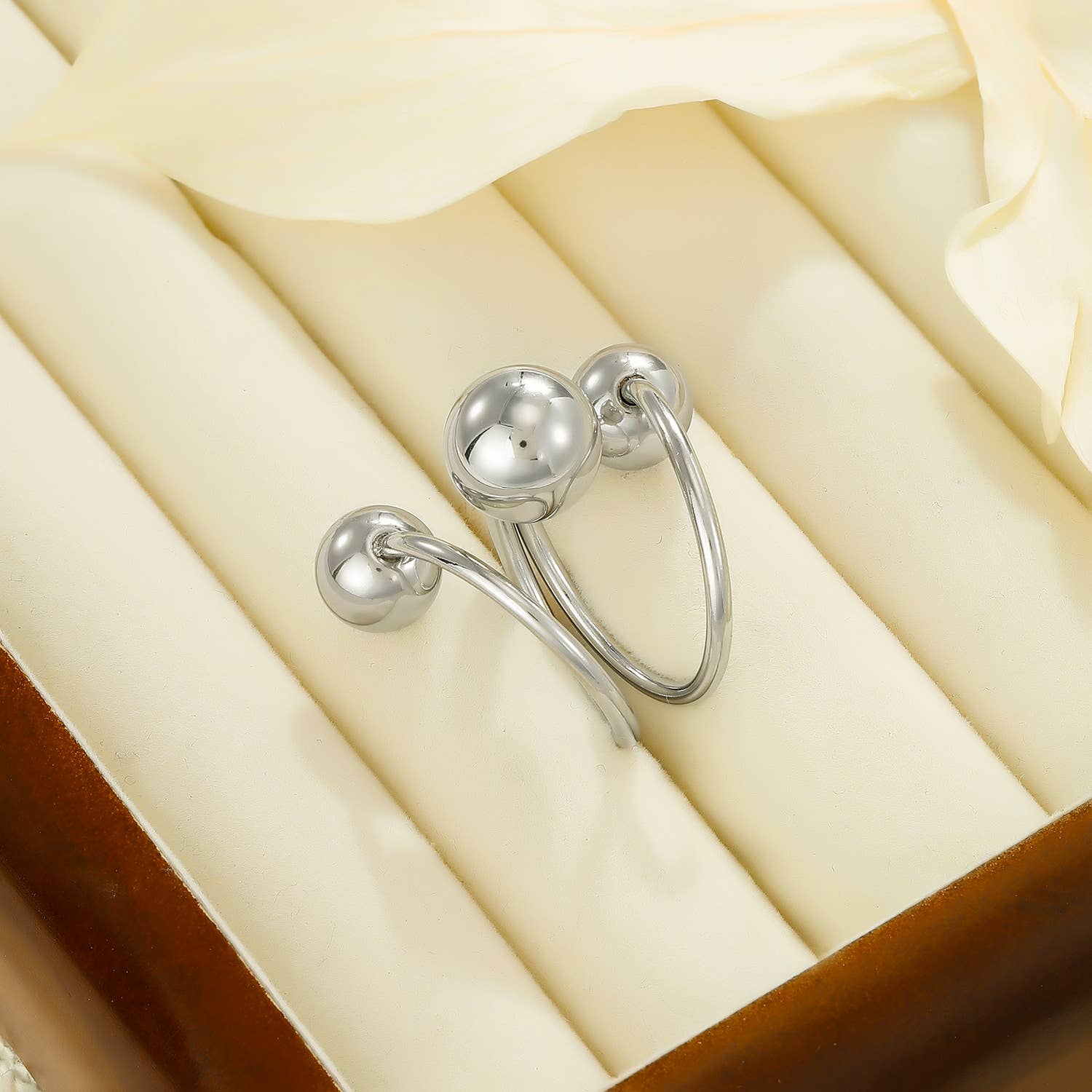 Kapyco - Wholesale Cocktail/Statement Ring - Stainless steel ball ring - BG3102291