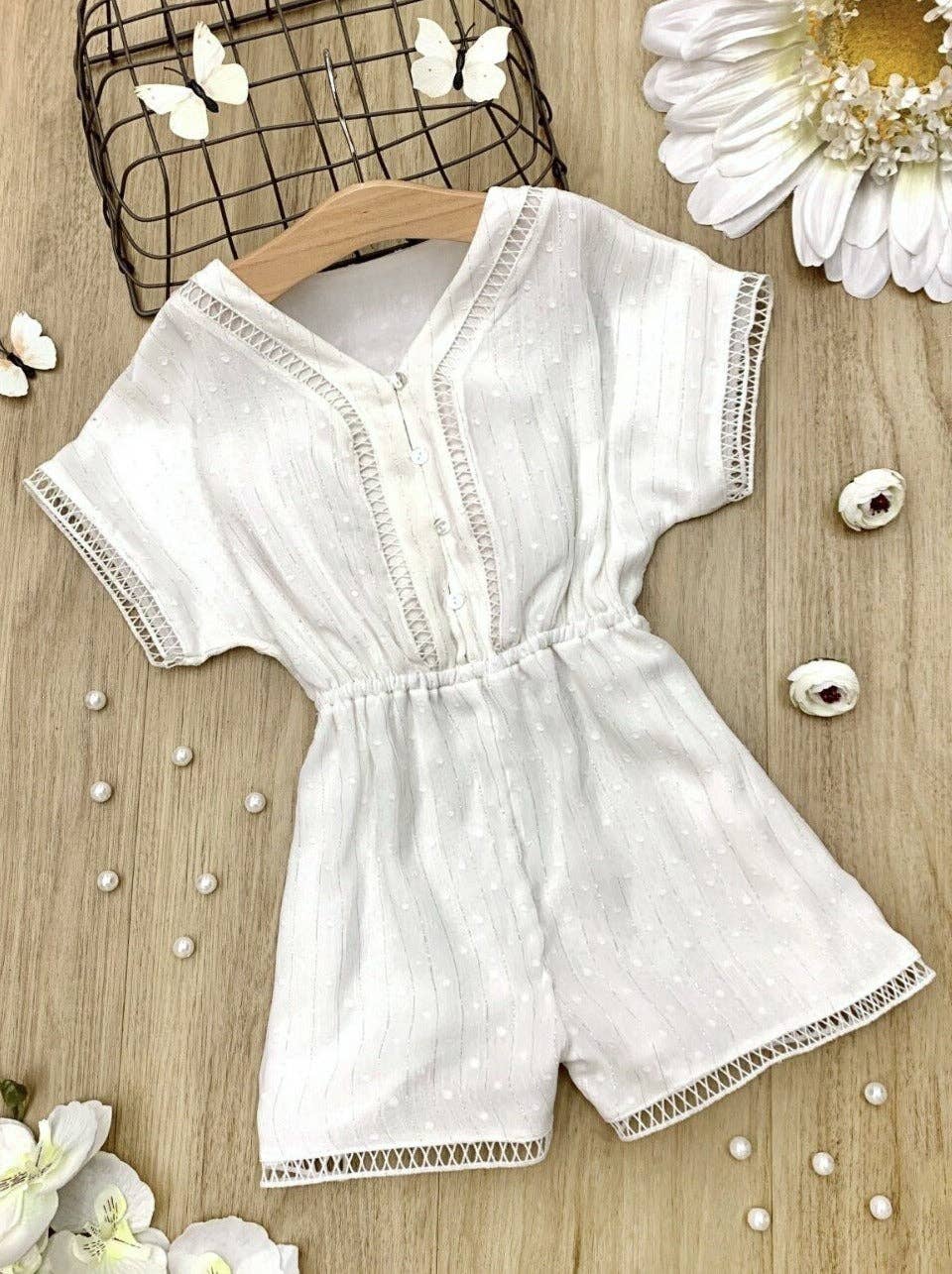 Mia Belle Girls • Wholesale - Vente Combishort – enfant - Barboteuse à manches courtes Graceful Beauty1