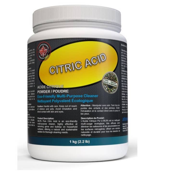 atomsbio - Vendita all'ingrosso Detergente multisuperficie - ACIDO CITRICO | Detergente Multiuso per Alimenti | Detergente e Deodorante per Lavastoviglie | Disincrostante Anticalcare | Rimuovi Ruggine | 1 Kg