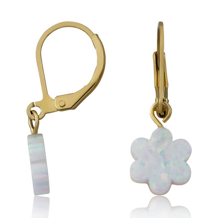 Glitter Girl Opal Flower Earring for wholesale by Little Miss Twin Stars