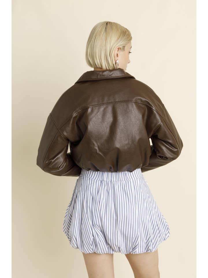 Aureum - Wholesale Bomber Jacket - Women's - AO1939 - PADDED CROPPED BOMBER JACKET2