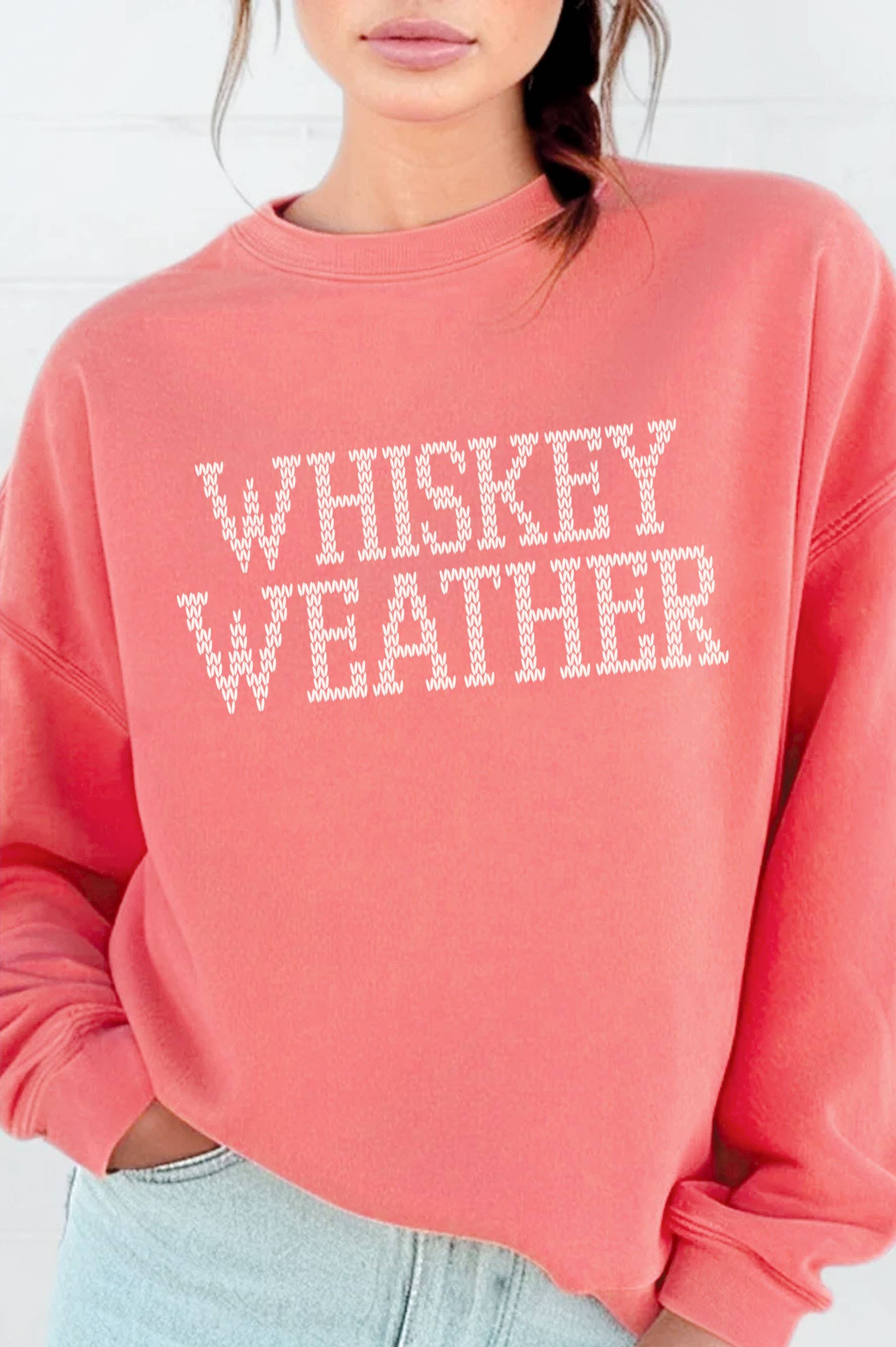 Rustee Clothing - Vente Sweat-shirt à imprimés – femme - SWEAT-SHIRTS BROSSÉS À MOTIF WHISKEY WEATHER 1
