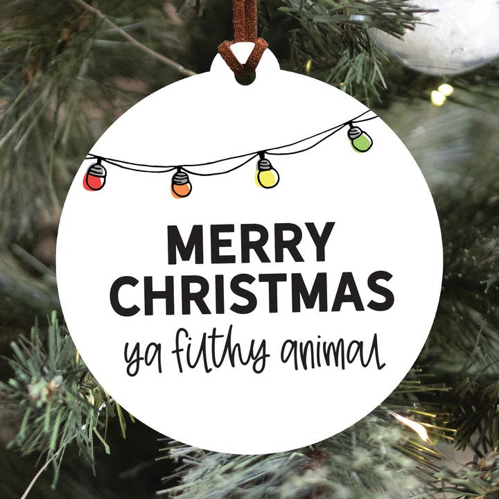 Ornement de Noël Joyeux Noël Ya Filthy Animal pour la vente par Knotty Design Co.