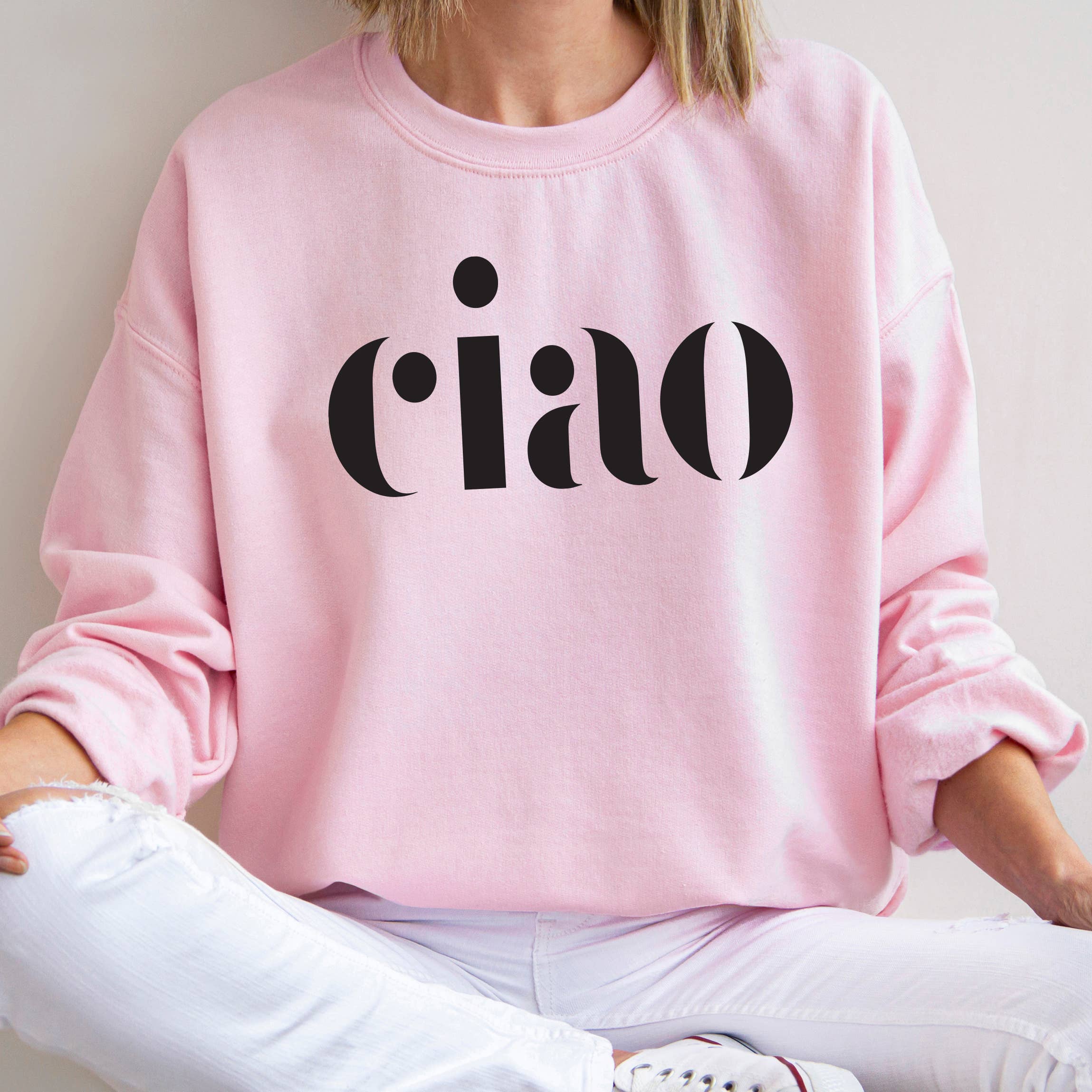 Down Home Tees - Wholesale Graphic Sweatshirt - Women's - Ciao Crewneck Fleece Sweatshirt2