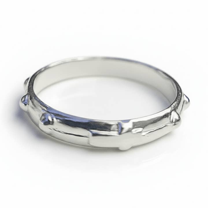 Sølv rosenkransring for engroshandel hos Guadalupe Gifts