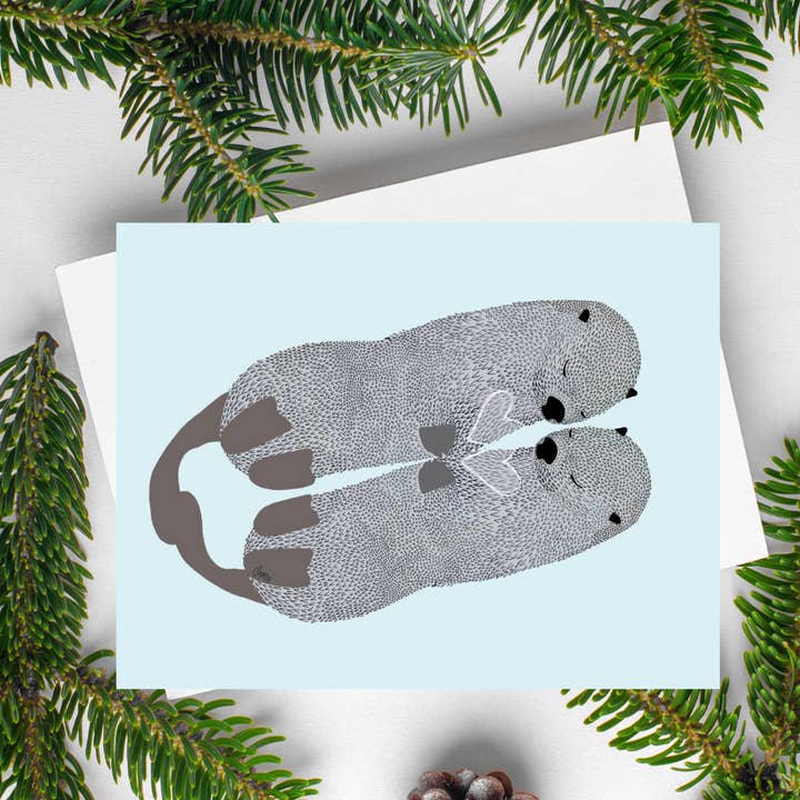 Artwork by Sophia - Wholesale Love Card - Otters | Greeting Card