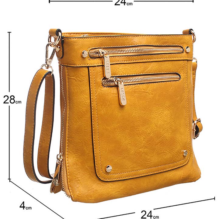 Bessie London - Venta al por mayor Bandolera - Mujer - BANDOLERA CON DOBLE BOLSILLO FRONTAL CON CREMALLERA5