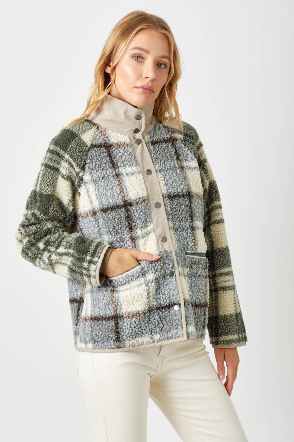 Mystree - Vendita all'ingrosso Felpa in pile - Donna - 60305 Giacca in pile con stampa mista14