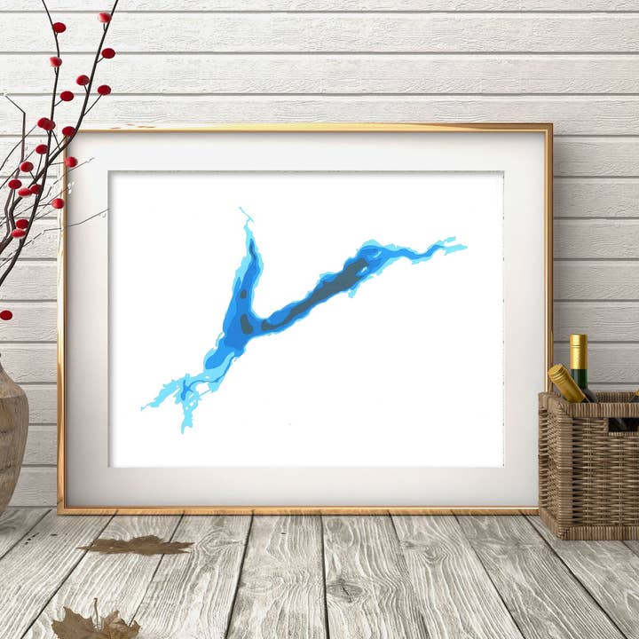 Carte bathymétrique sur papier de Sturgeon Lake pour la vente par Cardtography