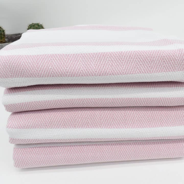 Organic Turkish Towels - Wholesale Beach towel - Beach Towel,Pink Herringbone Towel,40x70,Gift Towel7