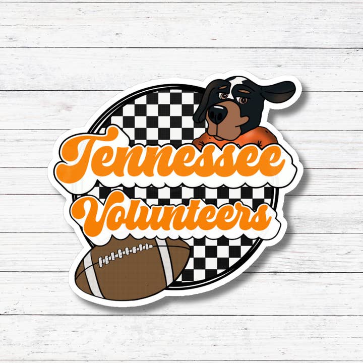 Oily Graphic Creations - Wholesale Sticker - Checkered Vols Dog - TN Vols Sticker/Magnet