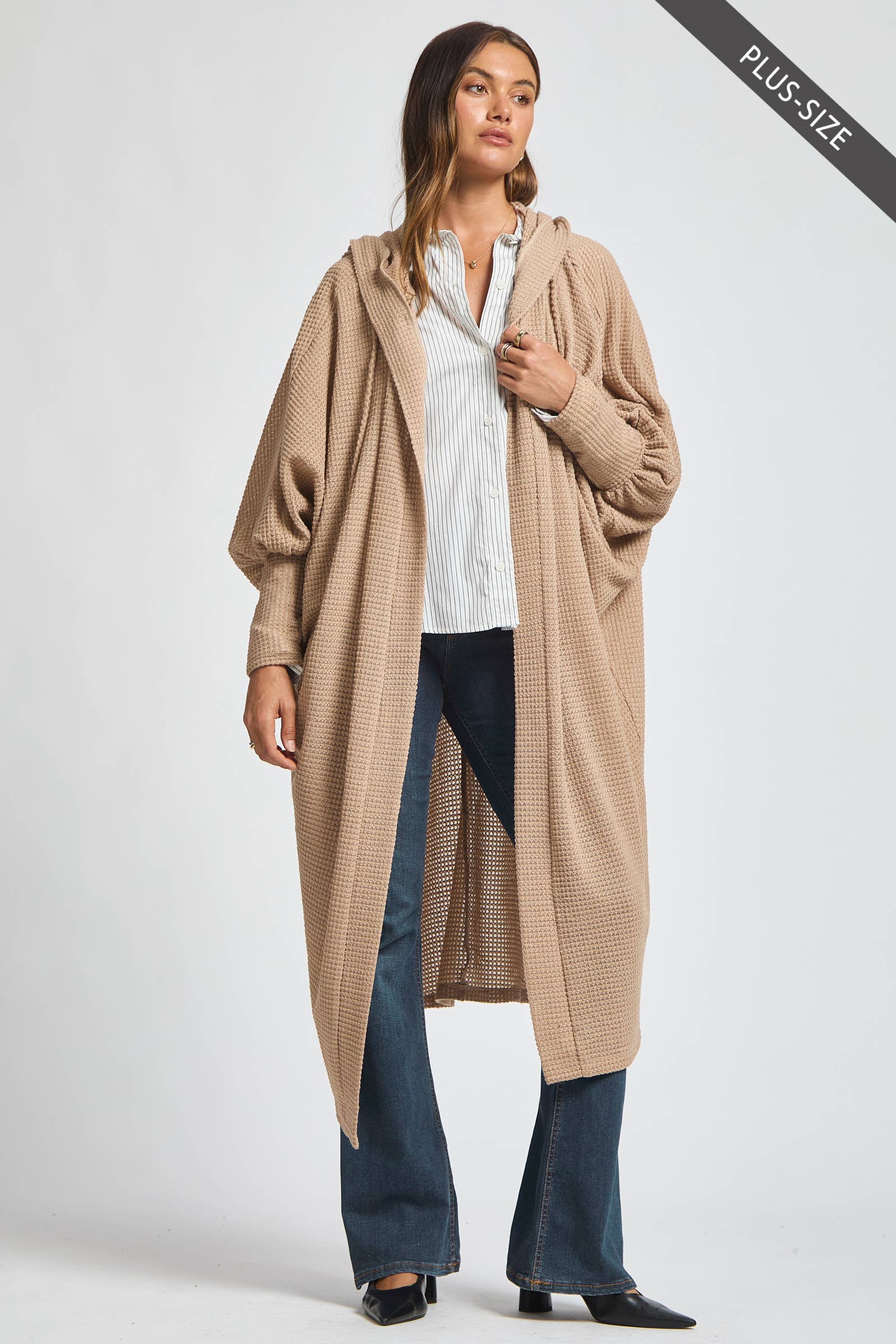 Dear Scarlett - Wholesale Cardigan - Women's - PLUS SIZE Cozy Knit Maxi Duster21