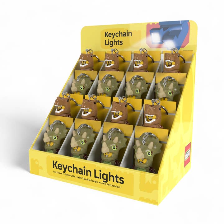 LEGO Dinosaur LED Keychain 16ct Merchandiser for wholesale by Santoki LEGO Lights