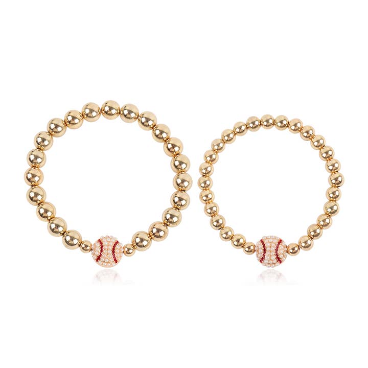 Loven x Mini Momo - Wholesale Beaded Bracelet - Mommy and Me Bracelets - Rhinestone Sports Charm Set11