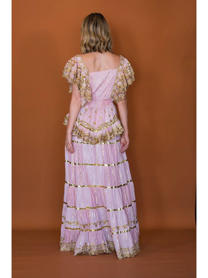 Anannasa Lifestyle - Wholesale Skirt – Women’s - HELENA SKIRT PINK/GOLD2