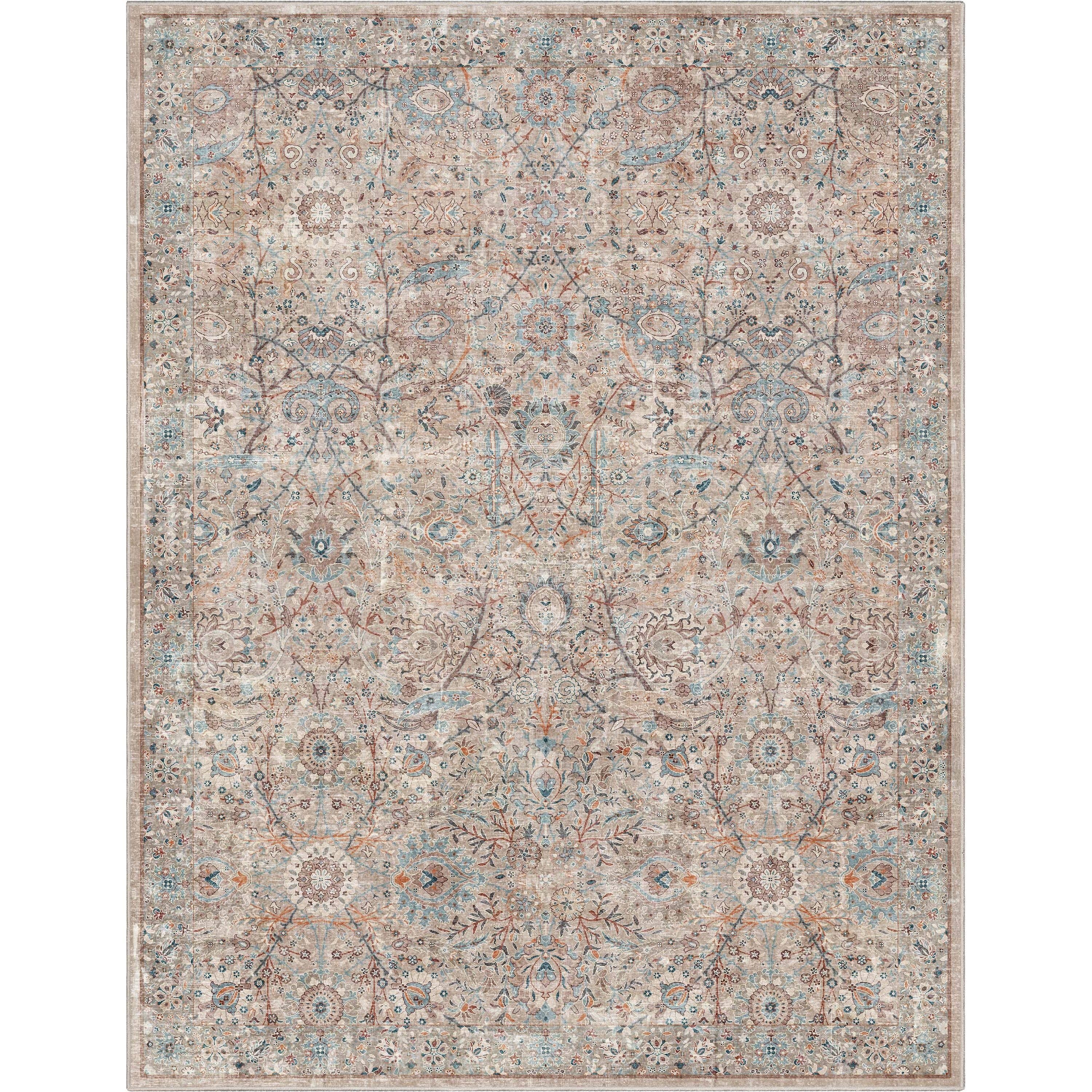 Well Woven – Tapete por atacado – Tapete Emilia Vintage Persian Floral Marfim Plan Weave2