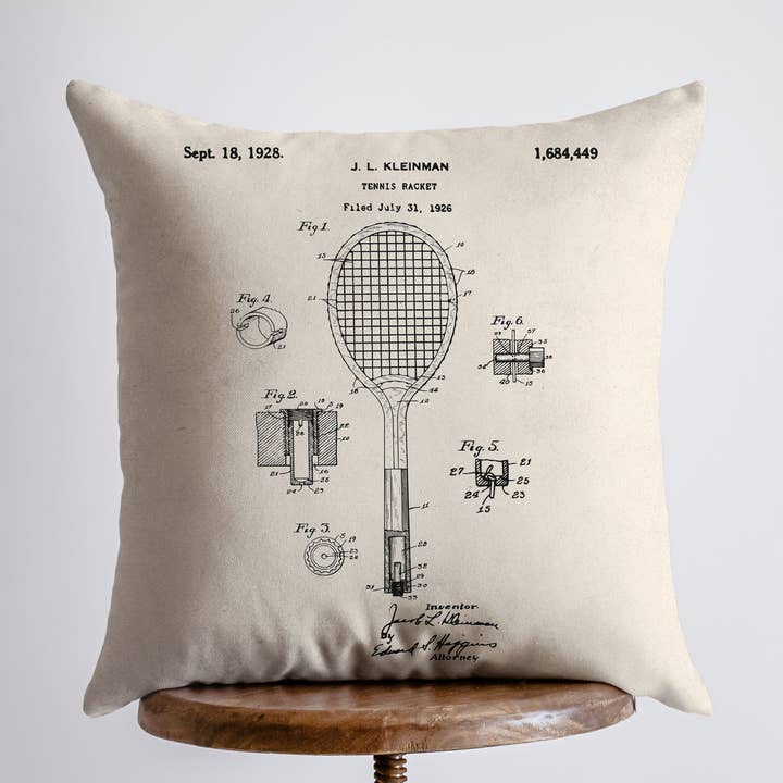 Raqueta de Tenis Vintage | Tenis | Regalos de Tenis | Decoración de Tenis | Regalo de Tenis | Decoración de Habitación | Decoración de Dormitorio | Decoración del Hogar | Deporte | Tela Deportiva para venta al por mayor de UniikPillows
