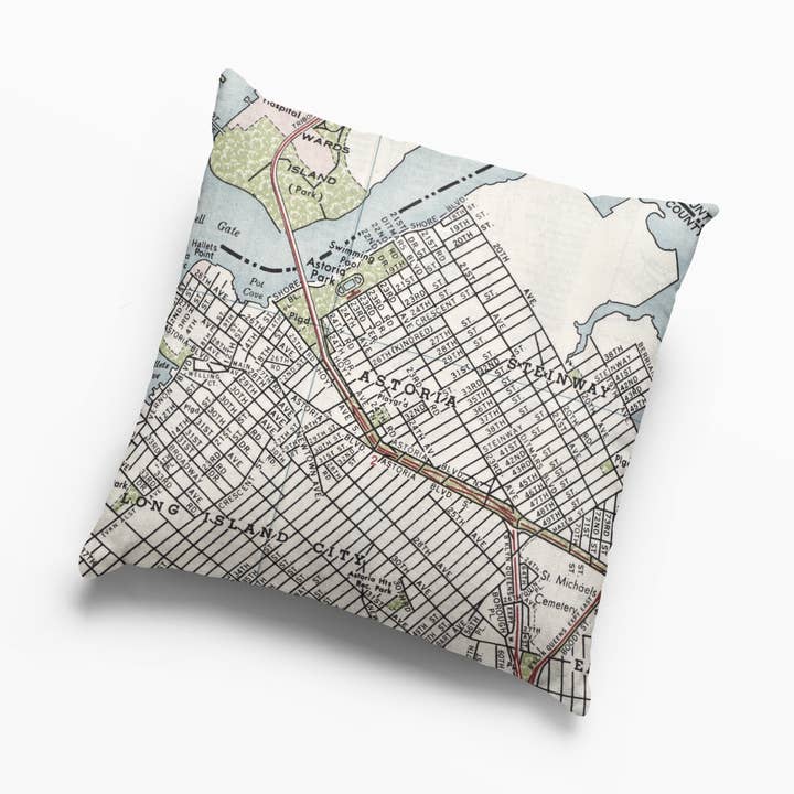 Daisy Mae Designs - Wholesale Throw/Decorative Pillow - Astoria Queens New York Map Throw Pillow Decorative Pillow13